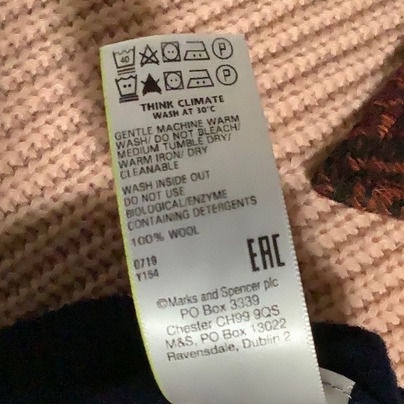 M & S Navy Blue Lambswool Sweater Vest Office Top - Picture 10 of 10